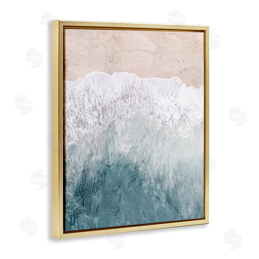 Kim Allen Beach Top Shore Gold Floating Frame Canvas Wall Art Print
