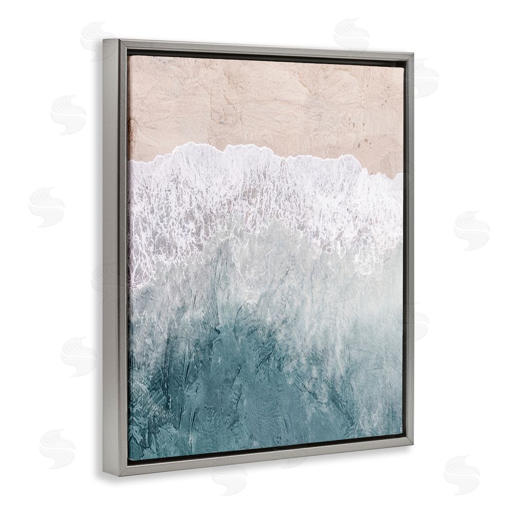Kim Allen Beach Top Shore Gray Floating Frame Canvas Wall Art Print