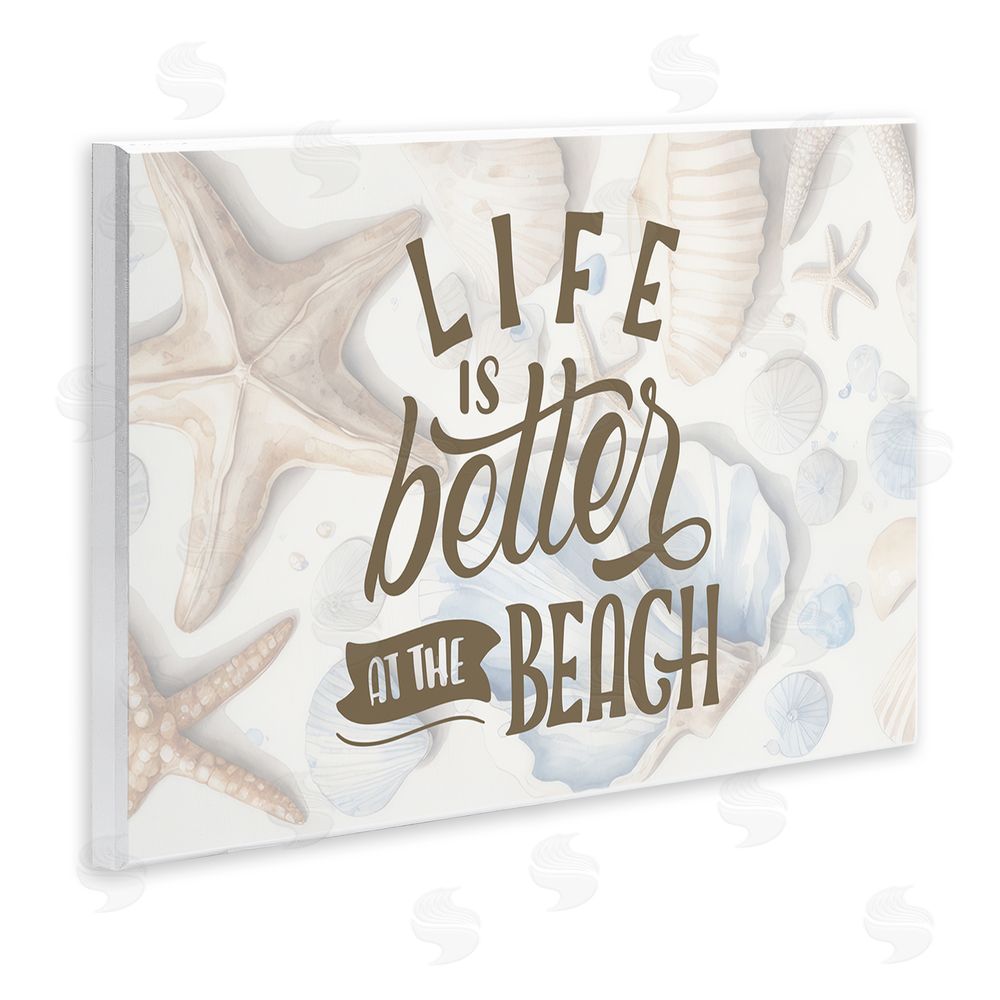 Kim Allen Better At Beach Seashells Wooden Wall Plaque Art Print