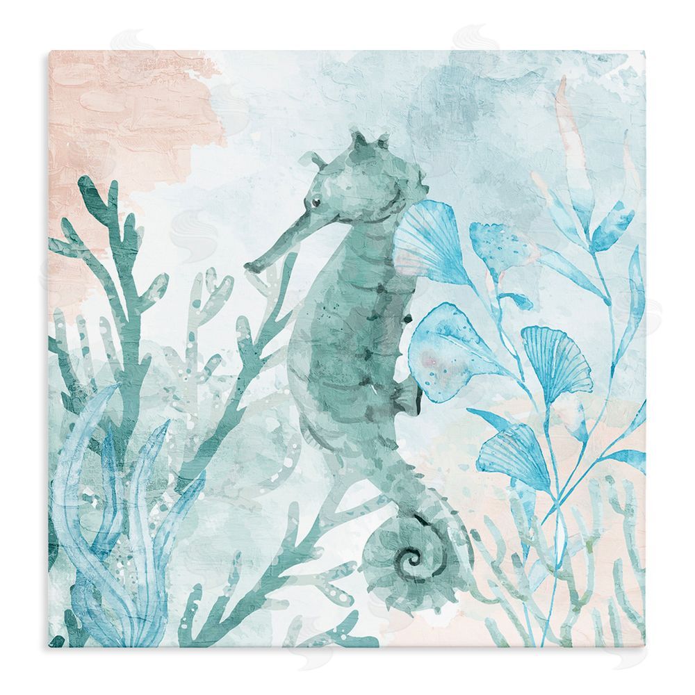 Kim Allen Seahorse Sea Swim Stretched Canvas Wall Art Print