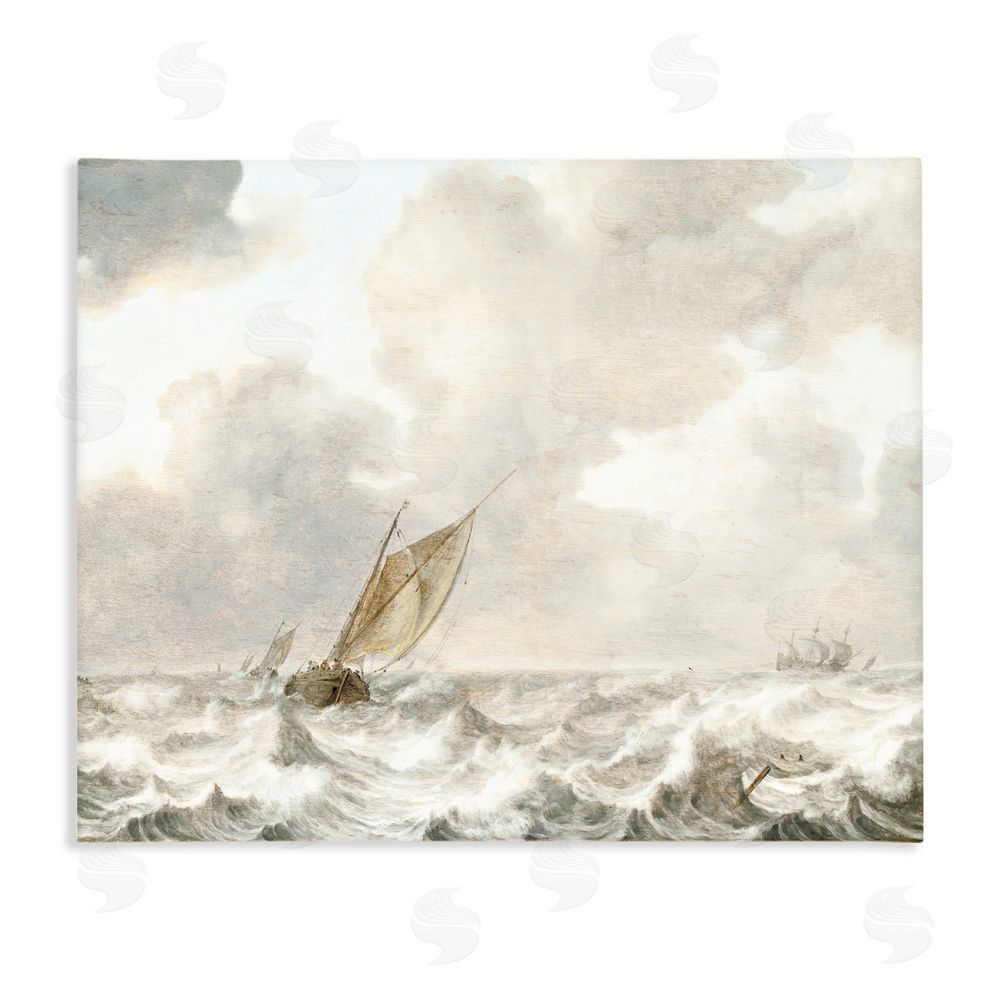 Leah Straatsma Vintage Stormy Seas Stretched Canvas Wall Art Print