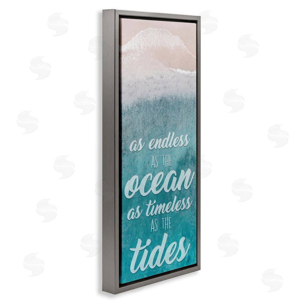 Marcus Prime Endless Ocean Timeless Tides Gray Floating Frame Canvas Wall Art Print