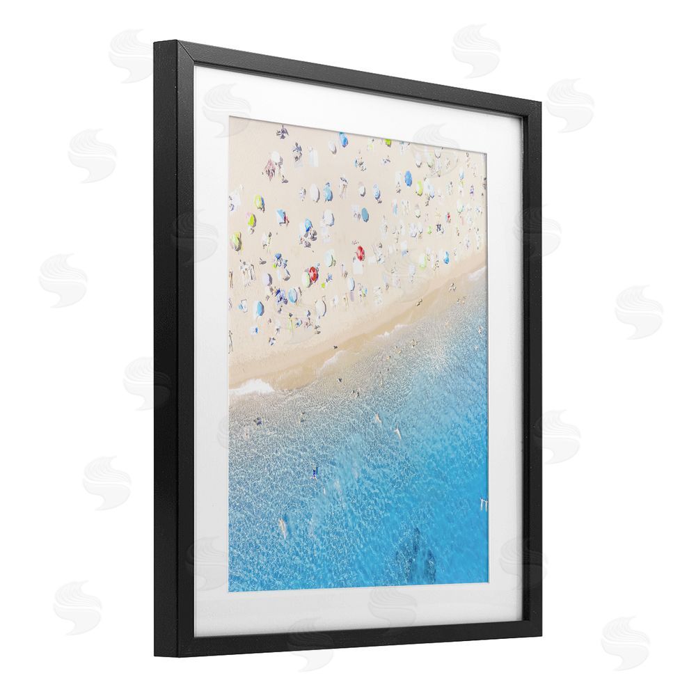 Leah Straatsma Happy Beach in Summer Black Framed Print Under Glass Wall Art