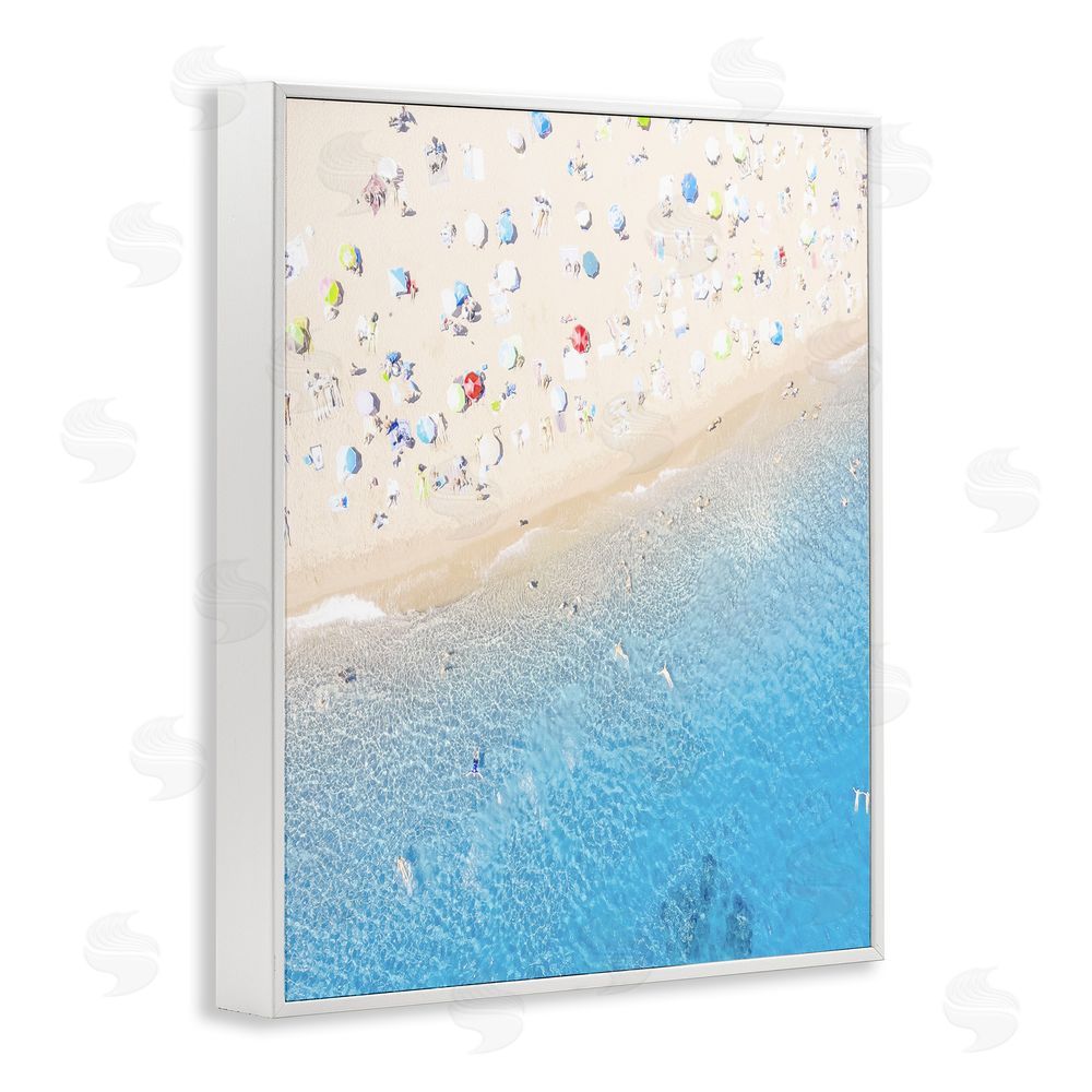 Leah Straatsma Happy Beach in Summer White Framed Giclee Wall Art Print