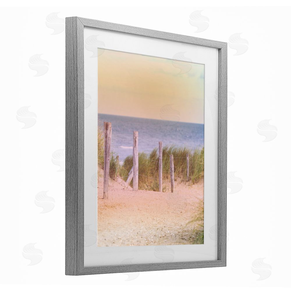 Marcus Prime Carefree Beach Vacation Gray Framed Print Under Glass Wall Art