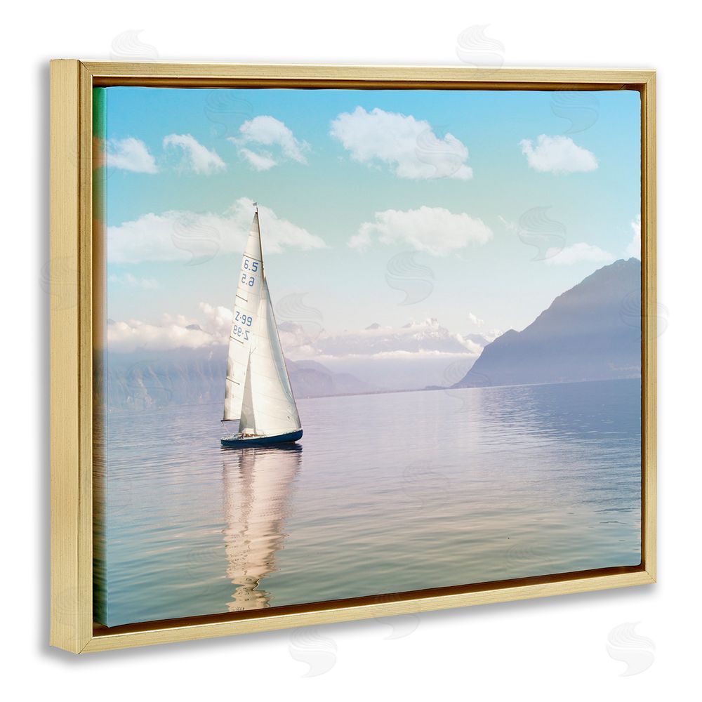 Marcus Prime Ocean Sails Lounging Gold Floating Frame Canvas Wall Art Print