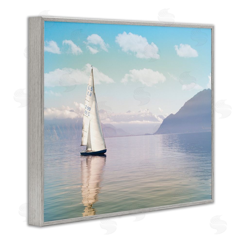 Marcus Prime Ocean Sails Lounging Gray Framed Giclee Wall Art Print