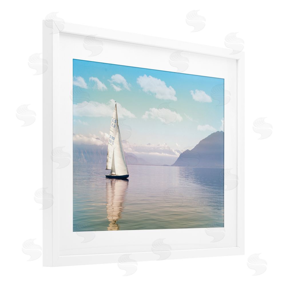 Marcus Prime Ocean Sails Lounging White Framed Print Under Glass Wall Art