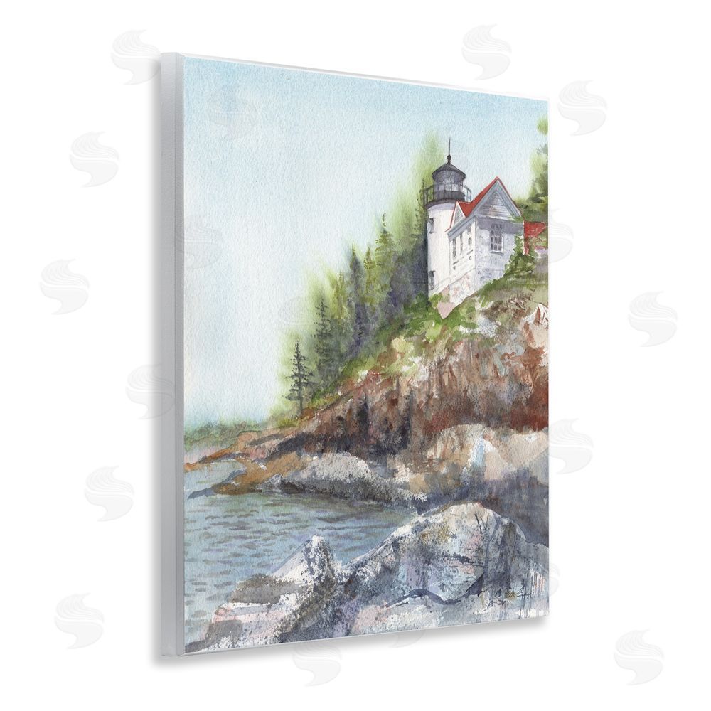 Patti Bishop Bass Harbor Lighthouse Wooden Wall Plaque Art Print