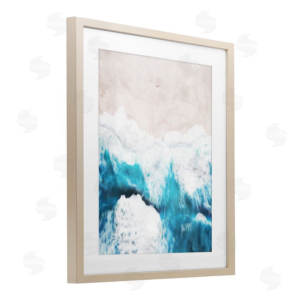 Milli Villa On The Beach Aerial Brown Framed Print Under Glass Wall Art