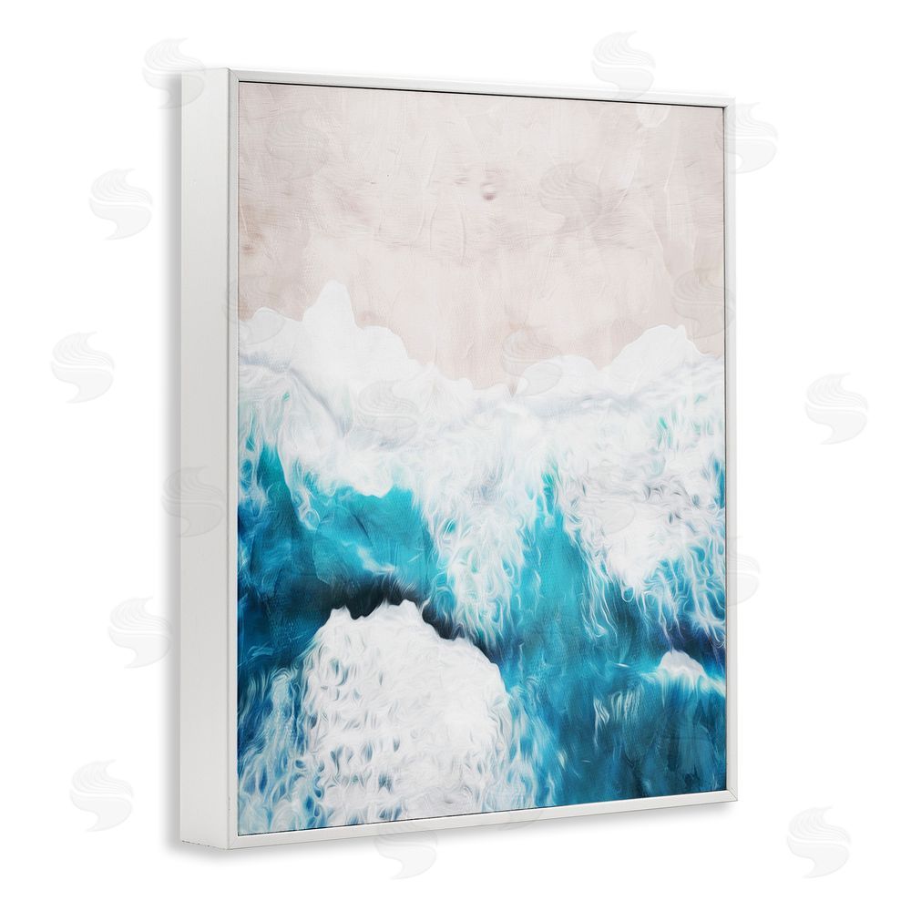 Milli Villa On The Beach Aerial White Framed Giclee Wall Art Print
