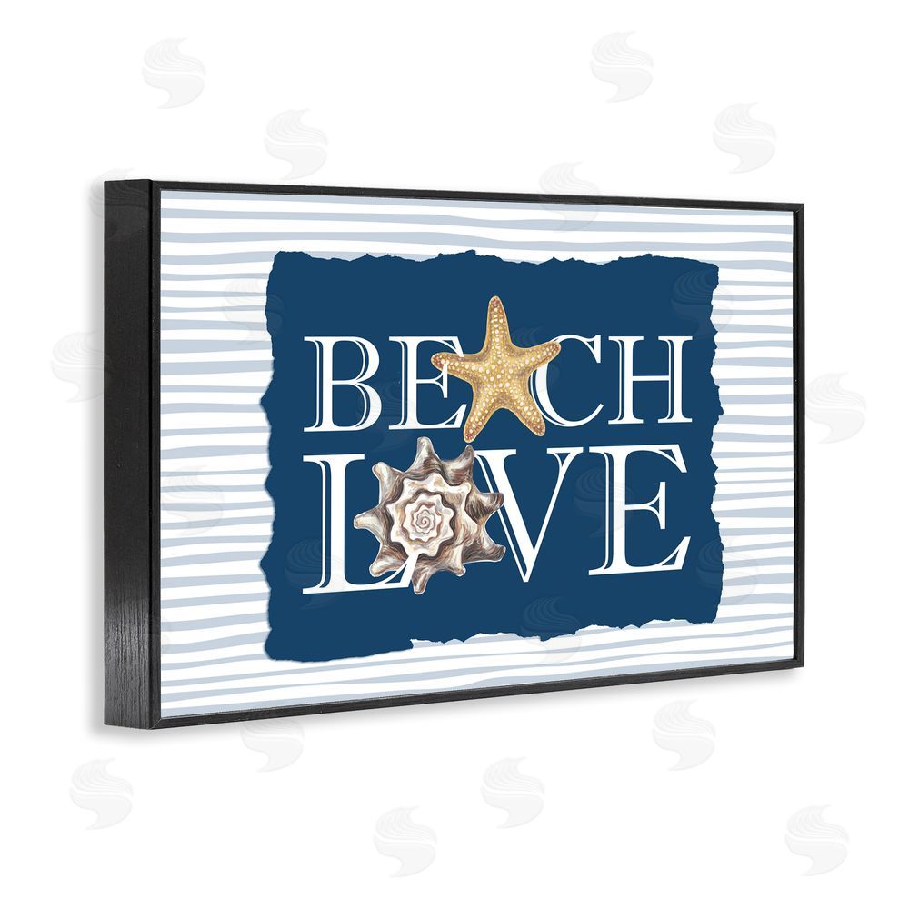 Kim Allen Beach Love Seashells Black Framed Giclee Wall Art Print
