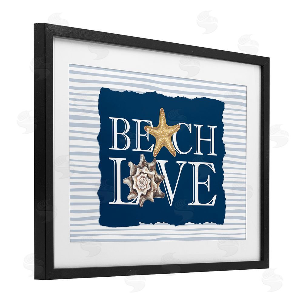Kim Allen Beach Love Seashells Black Framed Print Under Glass Wall Art