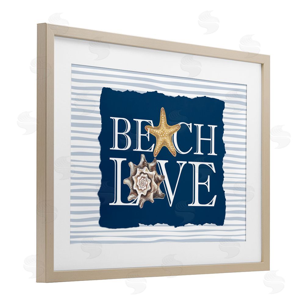 Kim Allen Beach Love Seashells Brown Framed Print Under Glass Wall Art
