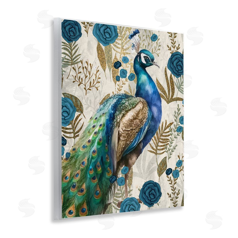 Kim Allen Peacock Pride Botanicals Wooden Wall Plaque Art Print