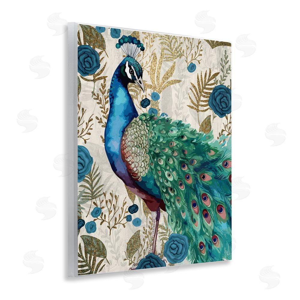 Kim Allen Rococo Peacock Pride Wooden Wall Plaque Art Print