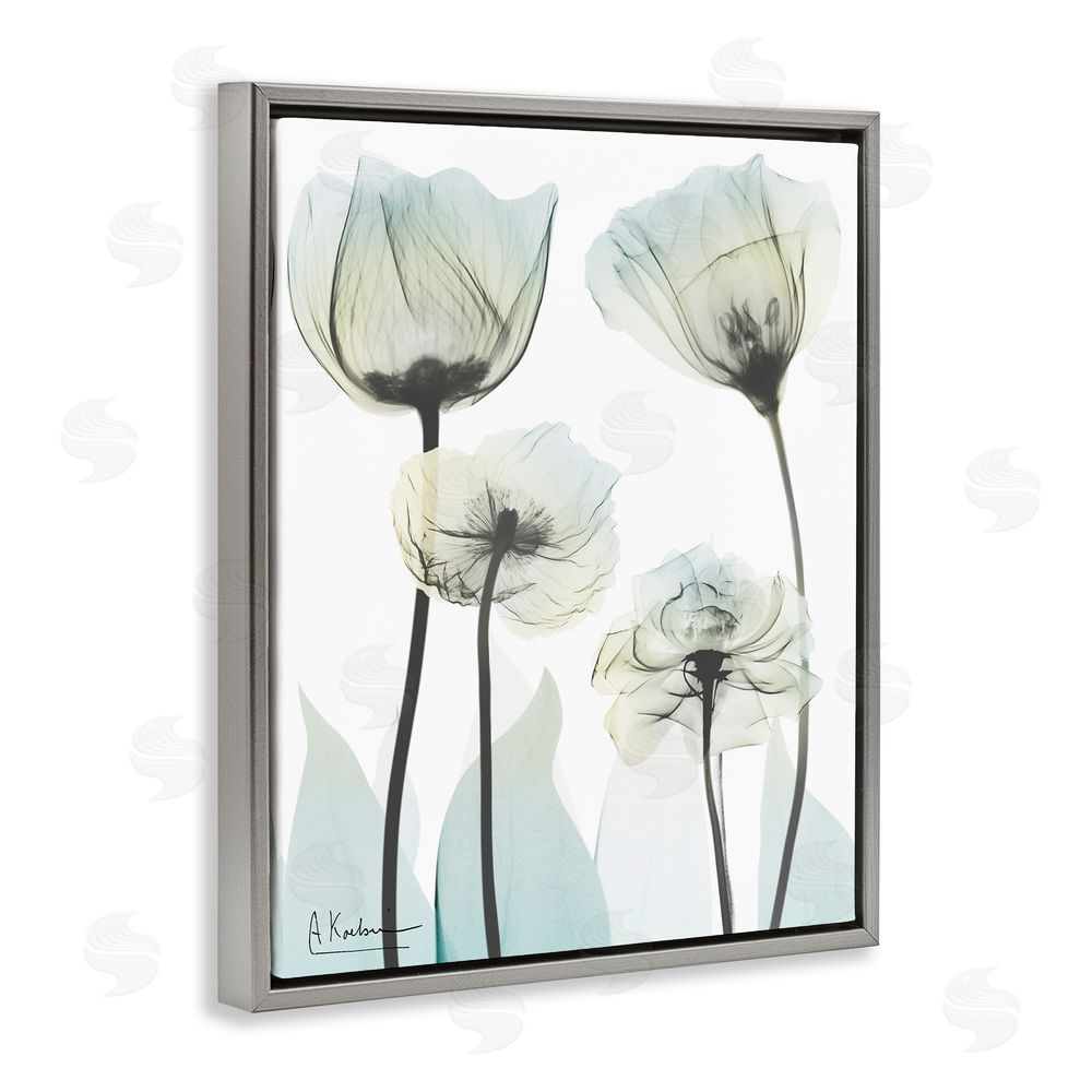 Albert Koetsier Floral Luxury Of Creation Gray Floating Frame Canvas Wall Art Print