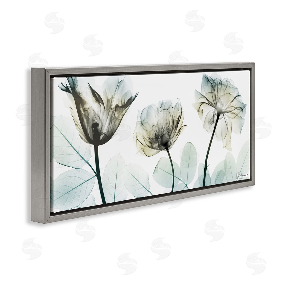 Albert Koetsier Jewel of Passion Flowers Gray Floating Frame Canvas Wall Art Print