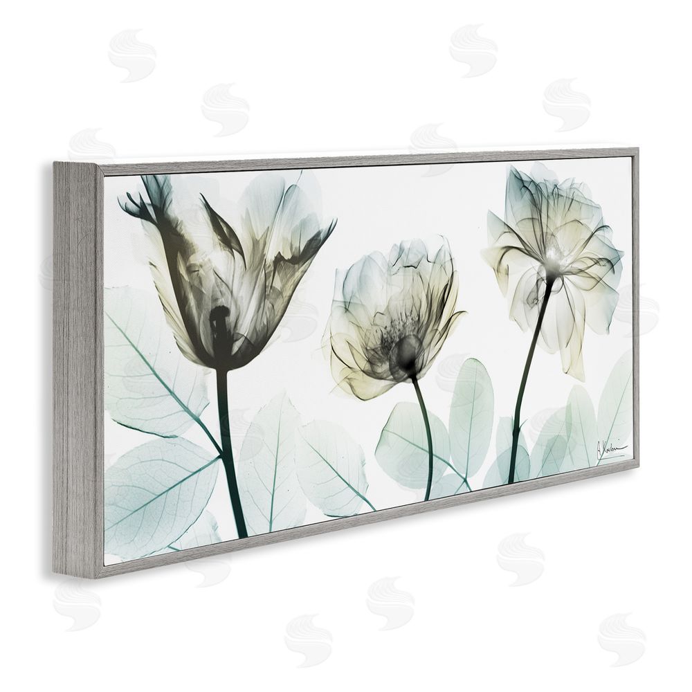 Albert Koetsier Jewel of Passion Flowers Gray Framed Giclee Wall Art Print