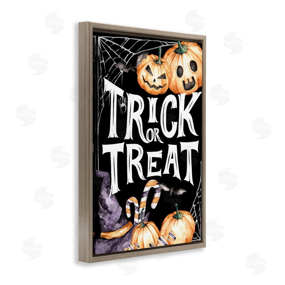 Kim Allen Trick Or Treat Creepy Traditions Brown Floating Frame Canvas Wall Art Print