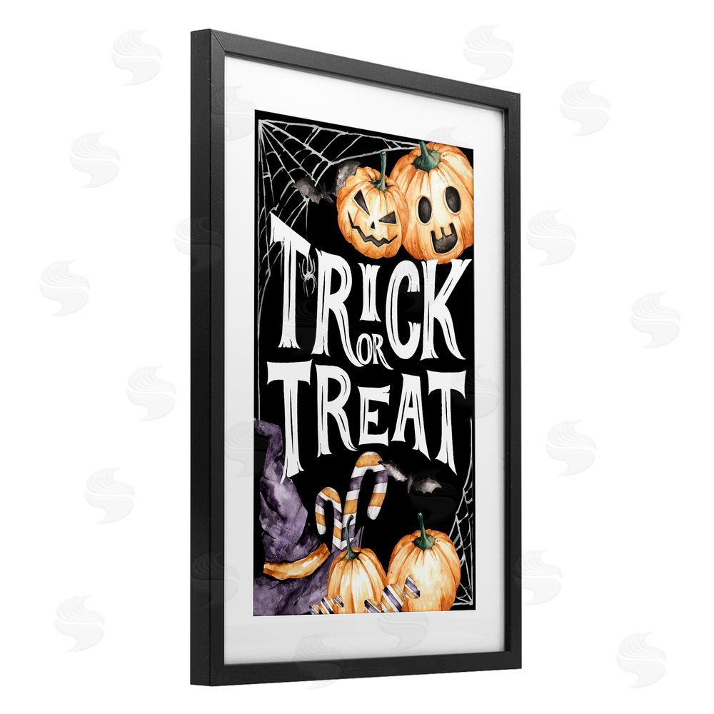 Kim Allen Trick Or Treat Creepy Traditions Black Framed Print Under Glass with White Mat Wall Art