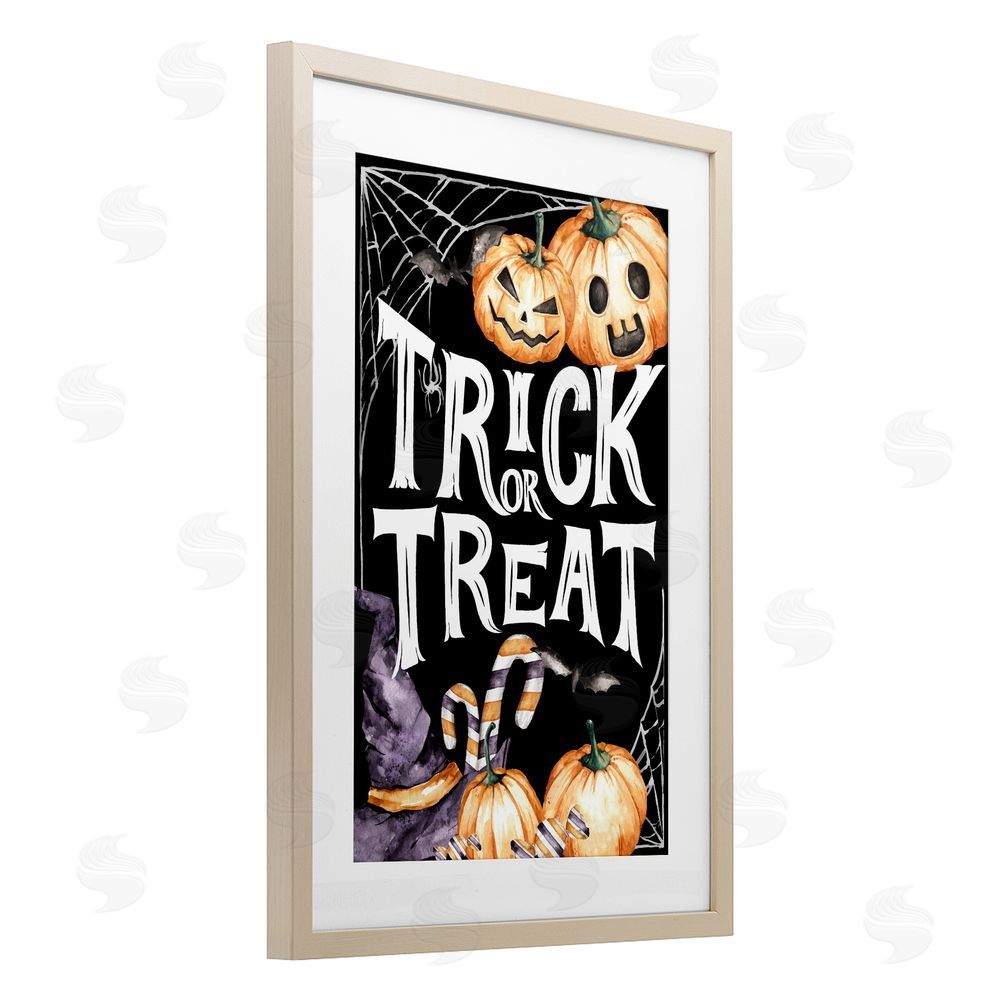Kim Allen Trick Or Treat Creepy Traditions Birch Framed Print Under Glass with White Mat Wall Art