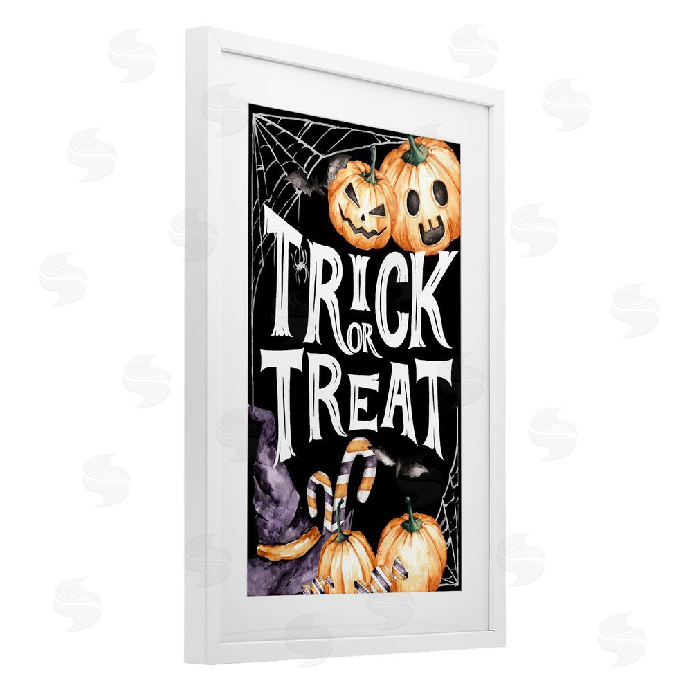 Kim Allen Trick Or Treat Creepy Traditions White Framed Print Under Glass with Mat Wall Art