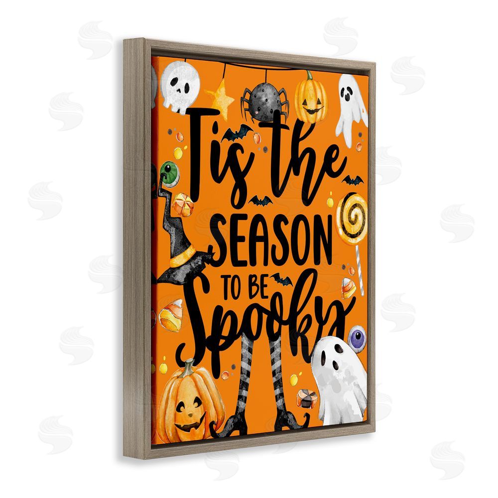 Kim Allen Tis The Spooky Season Brown Floating Frame Canvas Wall Art Print