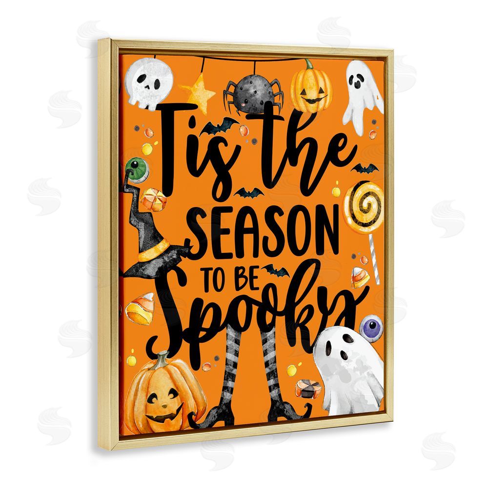 Kim Allen Tis The Spooky Season Gold Floating Frame Canvas Wall Art Print