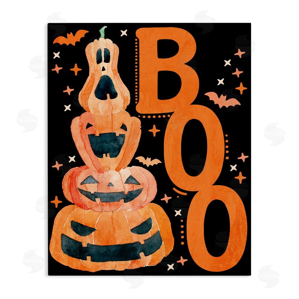 Kim Allen Boo with Whimsical Jack-o-Lanterns Canvas Wall Art Print