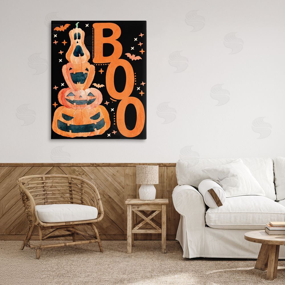 Kim Allen Boo with Whimsical Jack-o-Lanterns Canvas Art on Wall