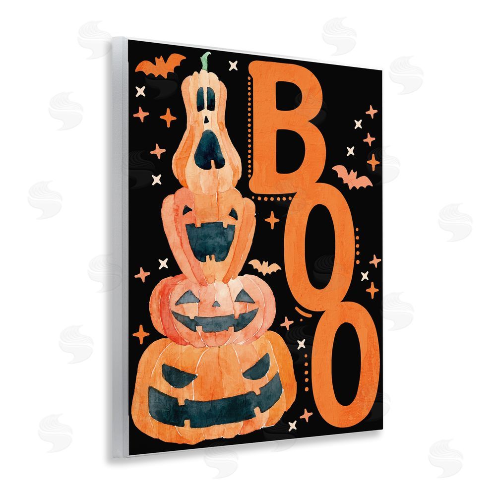 Kim Allen Boo with Whimsical Jack-o-Lanterns Wall Plaque Art Print