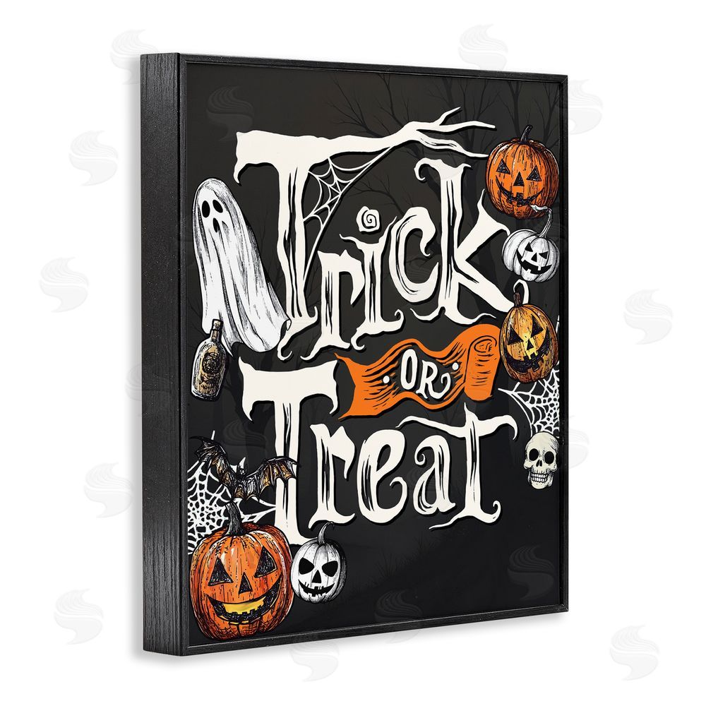 Kim Allen Trick Or Treat Vintage Traditions Black Framed Giclee Wall Art Print
