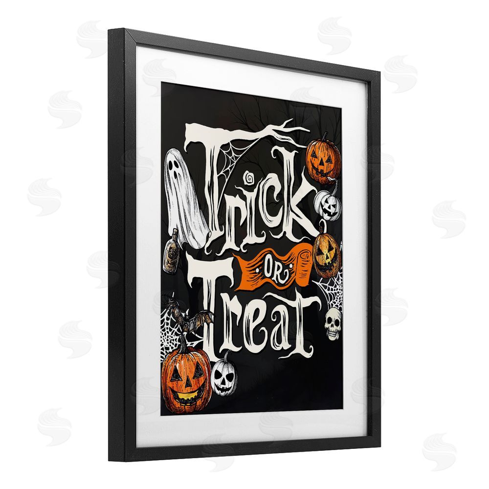 Kim Allen Trick Or Treat Vintage Traditions Black Framed Print Under Glass with White Mat Wall Art