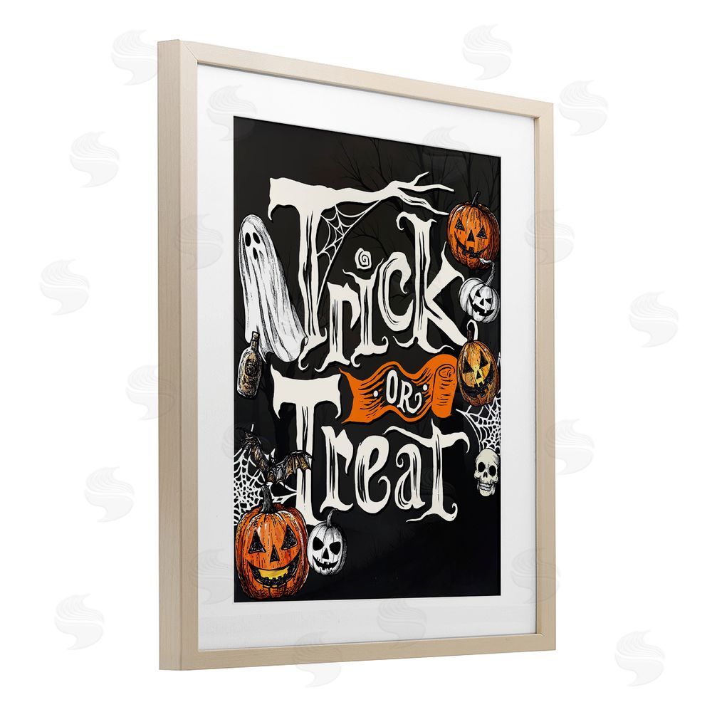 Kim Allen Trick Or Treat Vintage Traditions Birch Framed Print Under Glass with White Mat Wall Art