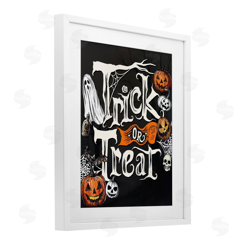 Kim Allen Trick Or Treat Vintage Traditions White Framed Print Under Glass with Mat Wall Art