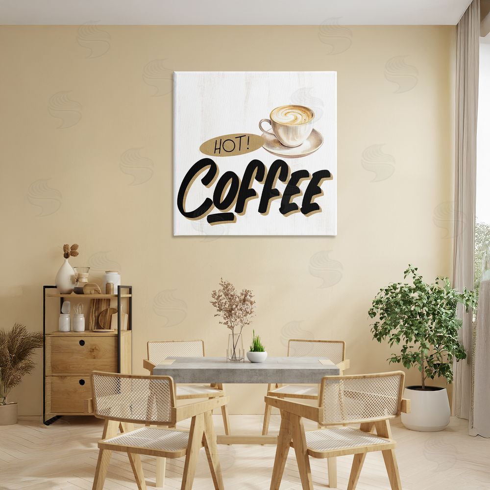 Kim Allen Retro Fresh Hot Coffee Stretched Canvas Wall Art in Room