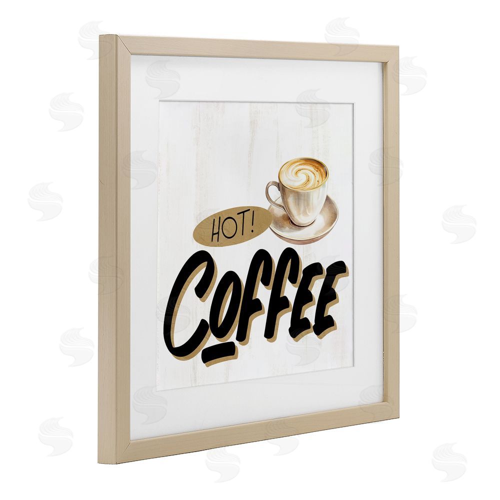Kim Allen Retro Fresh Hot Coffee Brown Framed Print Under Glass Wall Art
