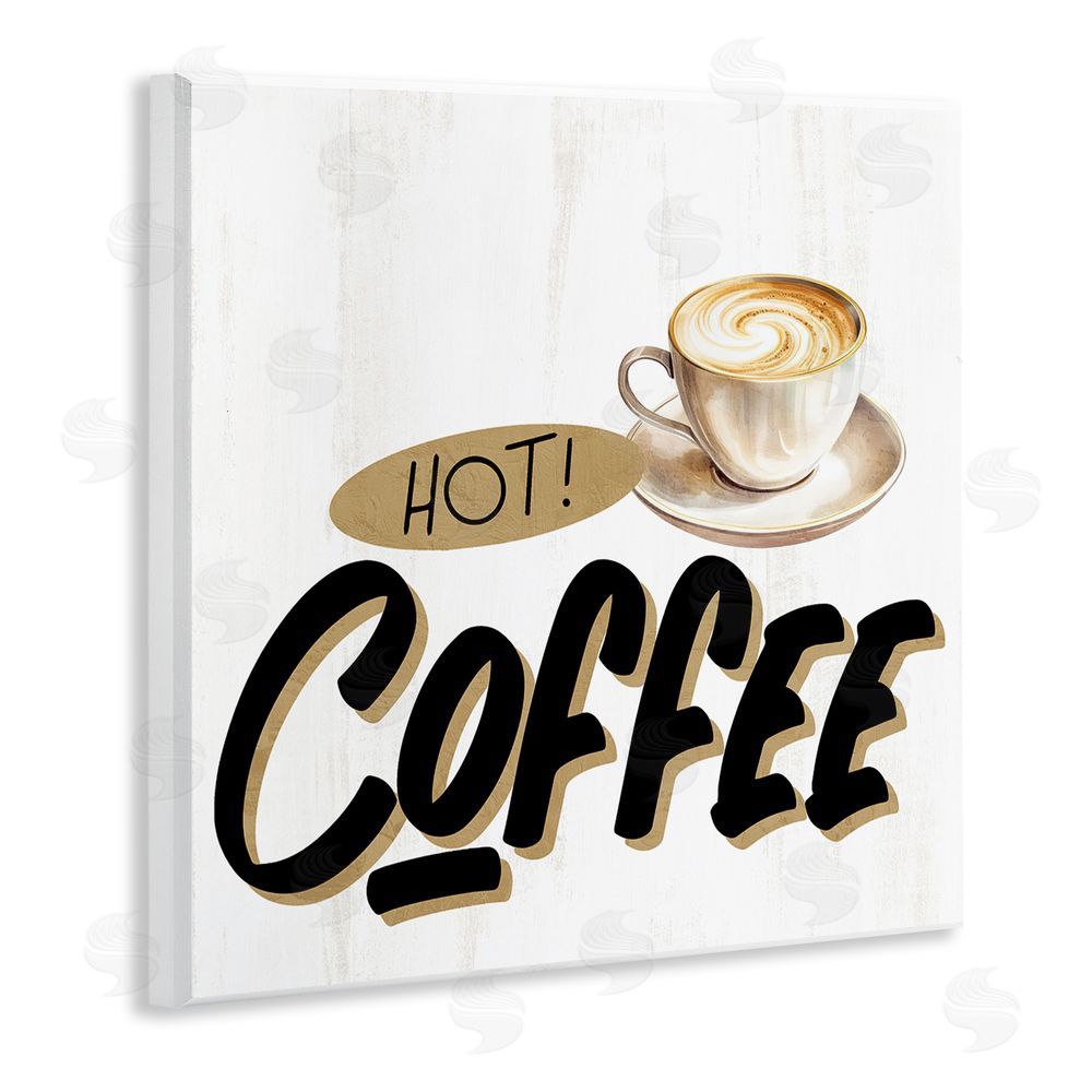 Kim Allen Retro Fresh Hot Coffee Wooden Wall Plaque Art Print