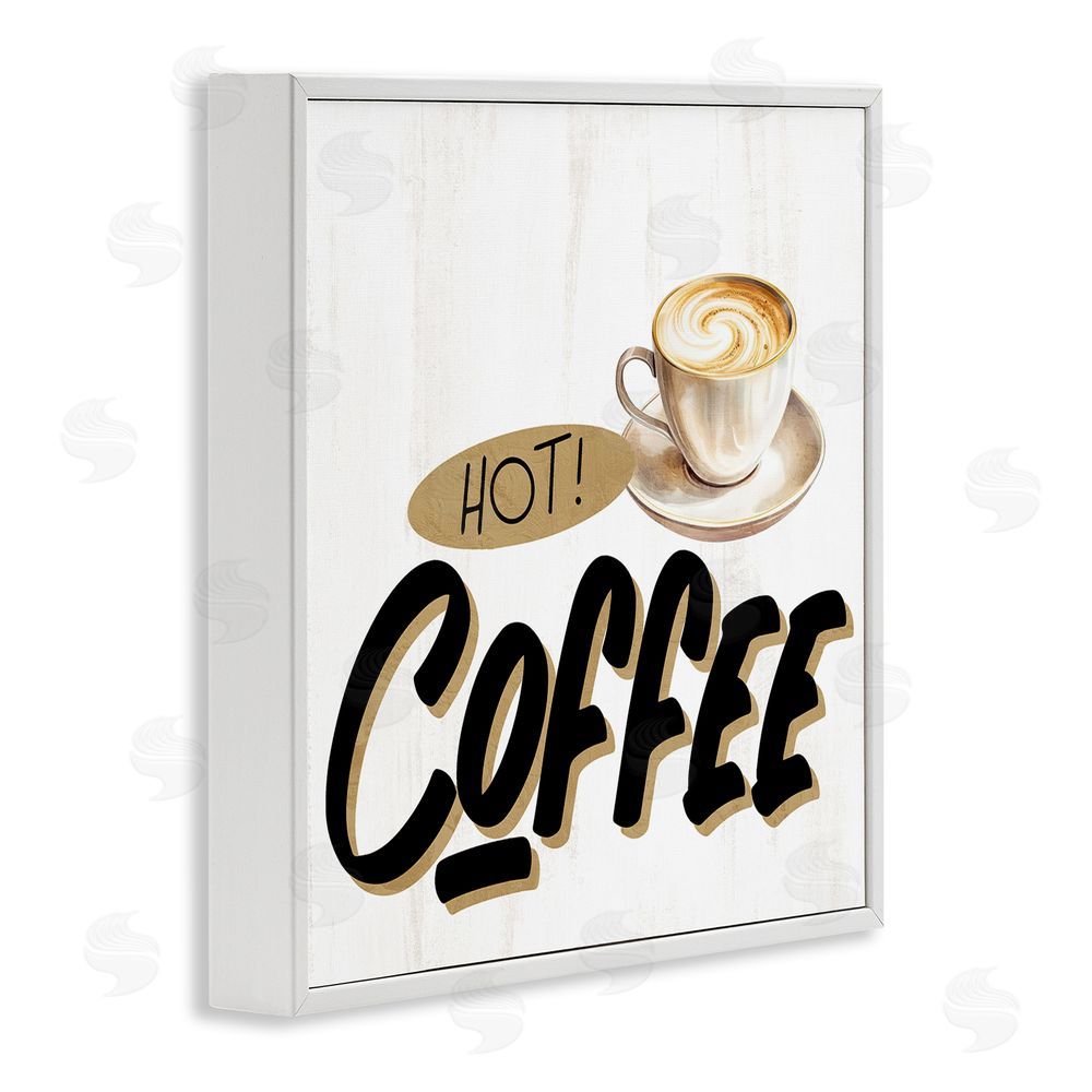 Kim Allen Retro Fresh Hot Coffee White Framed Giclee Wall Art Print