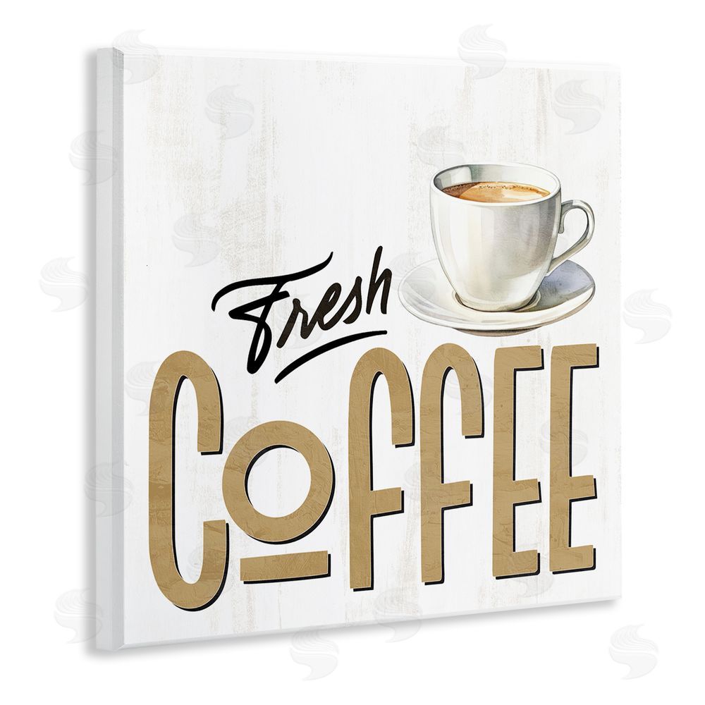 Kim Allen Fresh Hot Coffee Wooden Wall Plaque Art Print