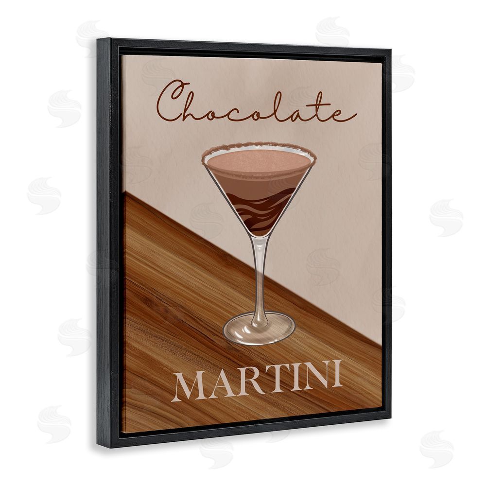 Marcus Prime Chocolate Martini on Brown Black Floating Frame Canvas Wall Art Print