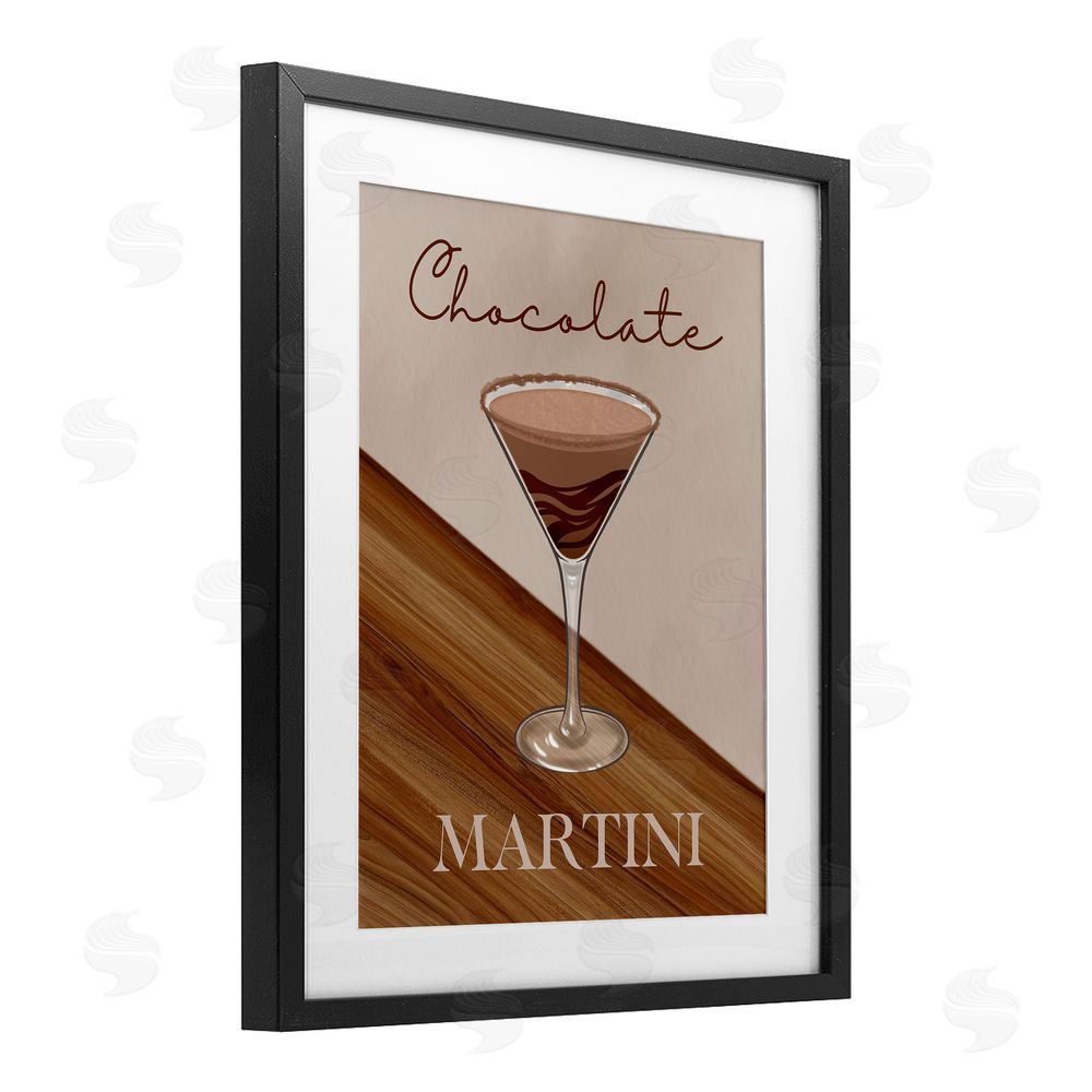 Marcus Prime Chocolate Martini on Brown Black Framed Print Under Glass Wall Art