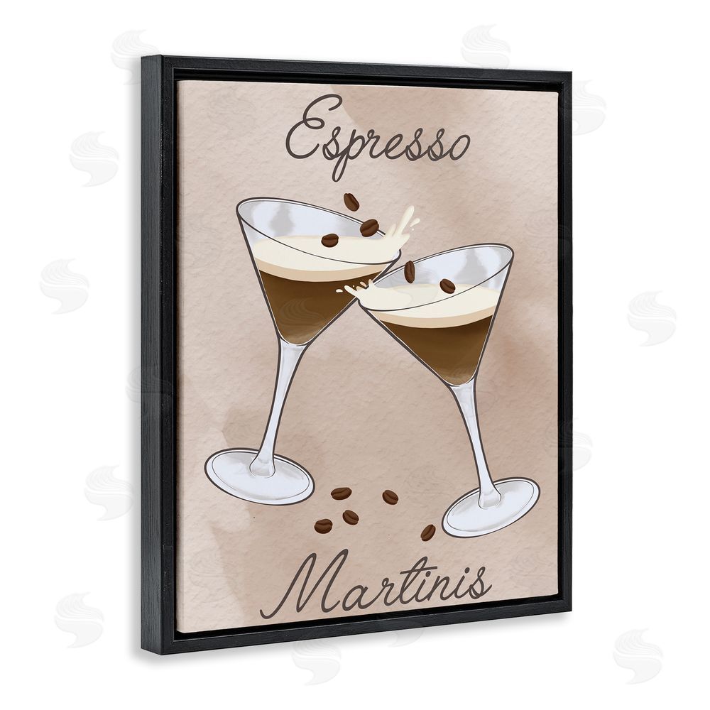 Marcus Prime Cheers Espresso Martinis Black Floating Frame Canvas Wall Art Print