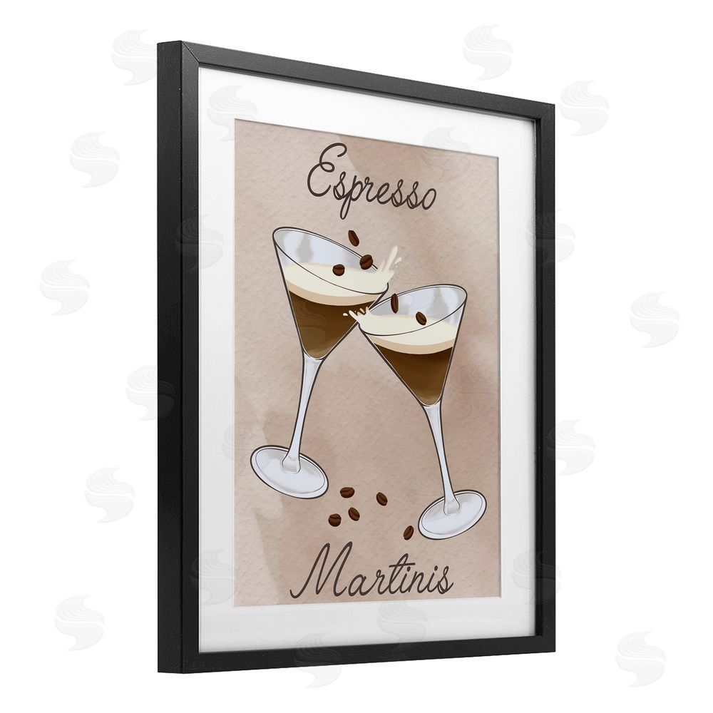 Marcus Prime Cheers Espresso Martinis Black Framed Print Under Glass Wall Art