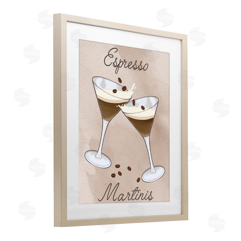 Marcus Prime Cheers Espresso Martinis Brown Framed Print Under Glass Wall Art