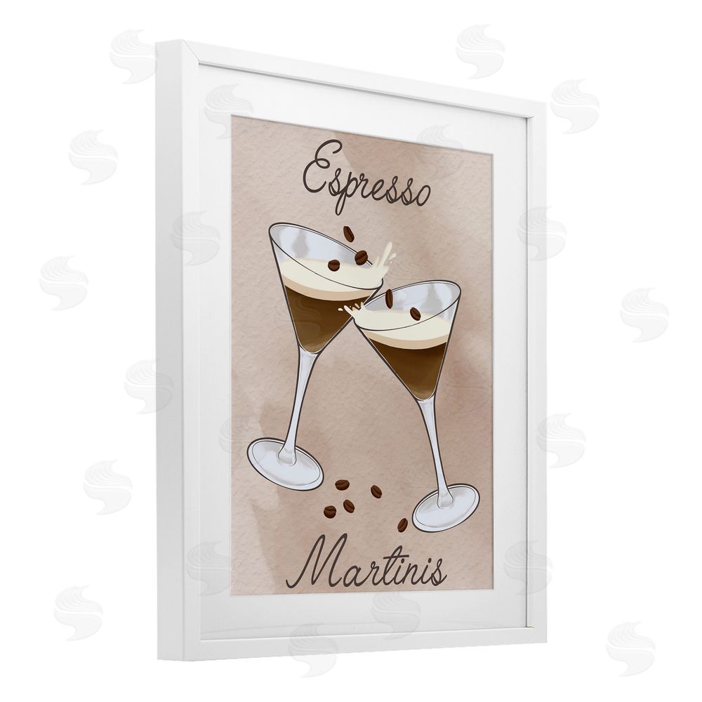 Marcus Prime Cheers Espresso Martinis White Framed Print Under Glass Wall Art