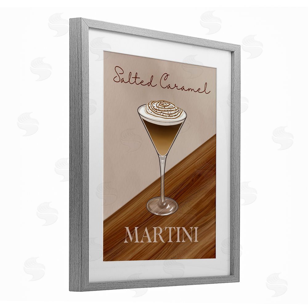 Marcus Prime Salted Caramel Martini Gray Framed Print Under Glass Wall Art