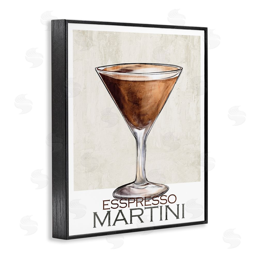 Kim Allen Sophisticated Espresso Martini Black Framed Giclee Wall Art Print