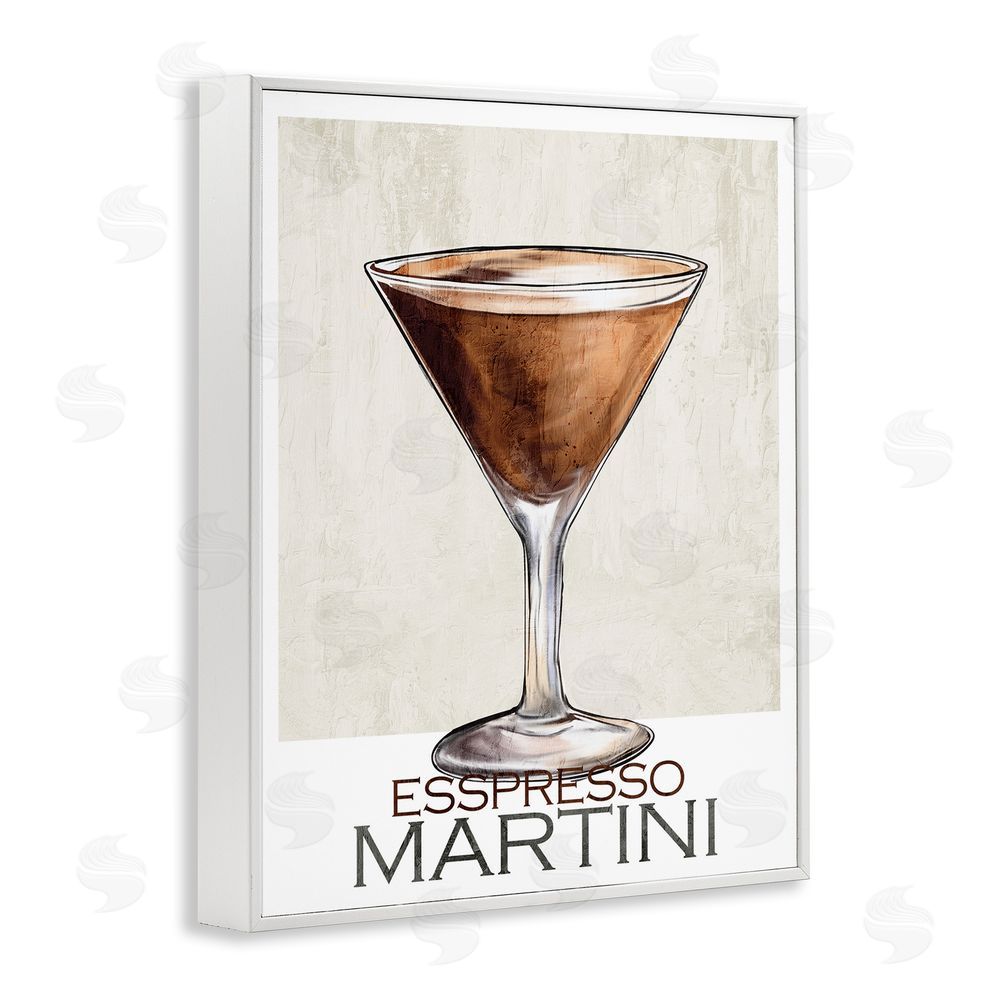 Kim Allen Sophisticated Espresso Martini White Framed Giclee Wall Art Print
